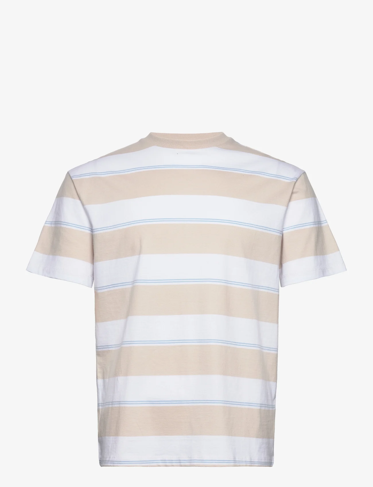 Tom Tailor - relaxed striped t-shirt - laveste priser - beige white blue big stripe - 0