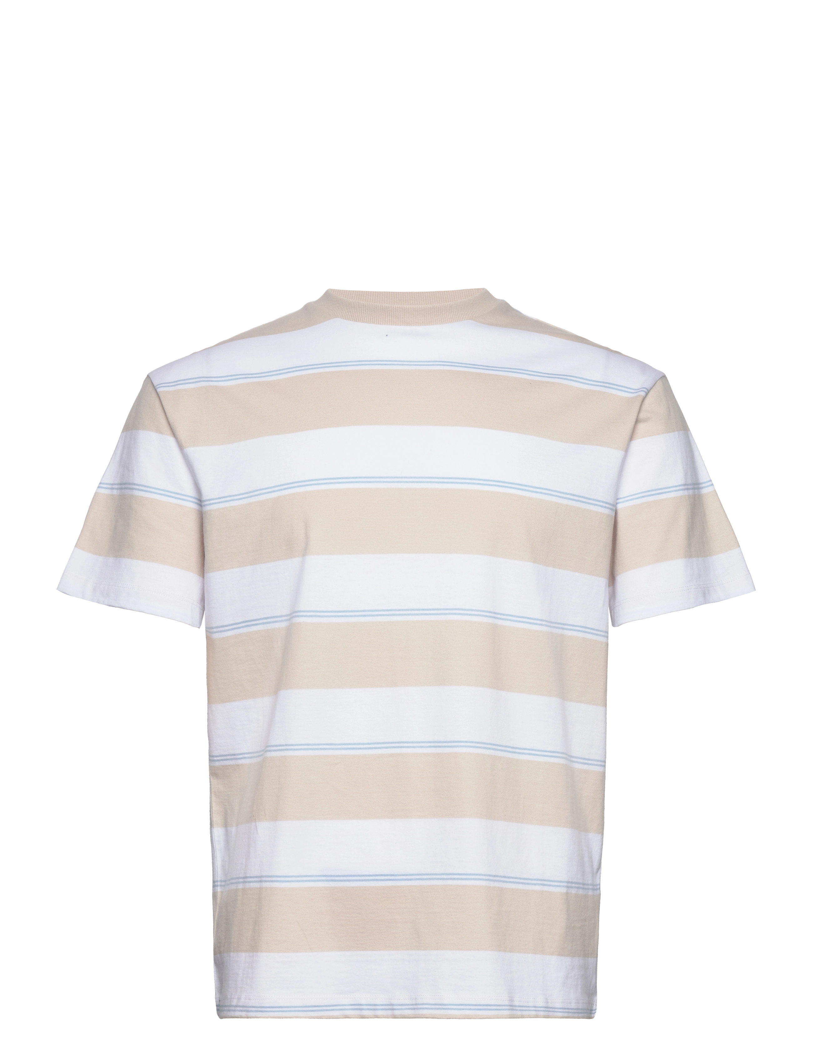 relaxed striped t-shirt - BEIGE WHITE BLUE BIG STRIPE