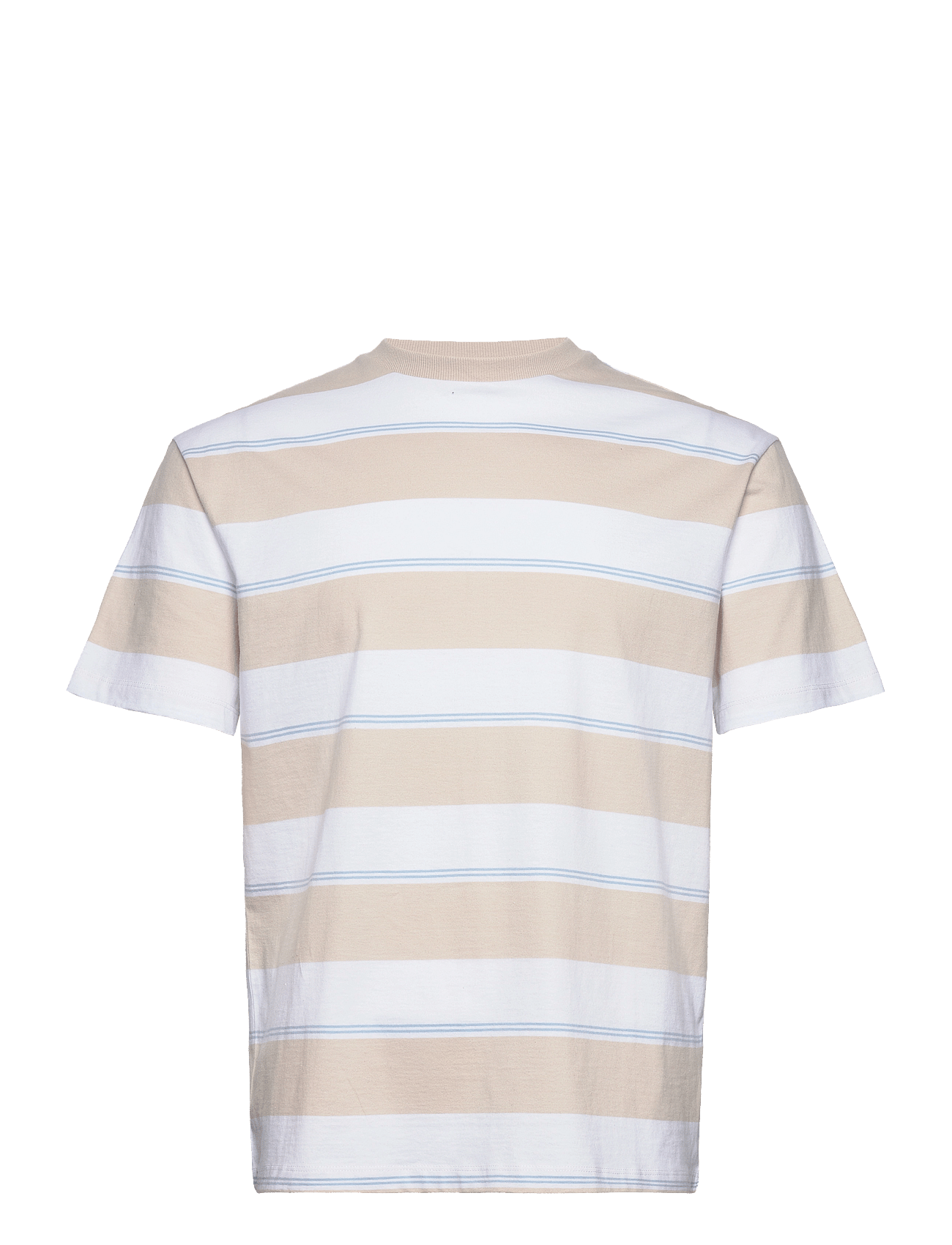 relaxed striped t-shirt - BEIGE WHITE BLUE BIG STRIPE