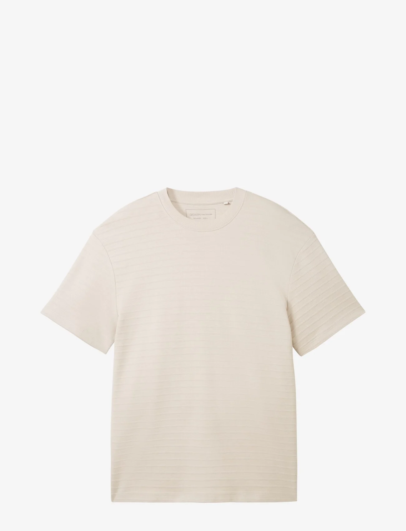 Tom Tailor - relaxed structured t-shirt - laveste priser - cold beige - 0