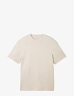 relaxed structured t-shirt - COLD BEIGE