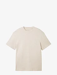 Tom Tailor - relaxed structured t-shirt - laveste priser - cold beige - 0