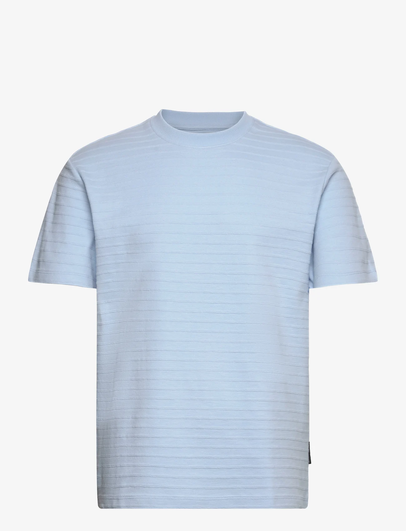 Tom Tailor - relaxed structured t-shirt - laveste priser - middle sky blue - 0