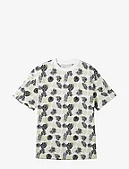 relaxed AOP t-shirt - WHITE MULTICOLOR LEAVES PRINT