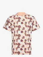 relaxed AOP t-shirt - PEACH MULTICOLOR LEAVES PRINT