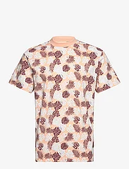 Tom Tailor - relaxed AOP t-shirt - laveste priser - peach multicolor leaves print - 0