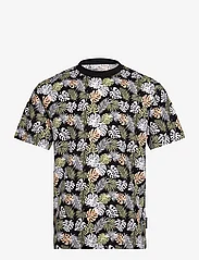 Tom Tailor - relaxed AOP t-shirt - de laveste prisene - black multicolor leaves print - 0