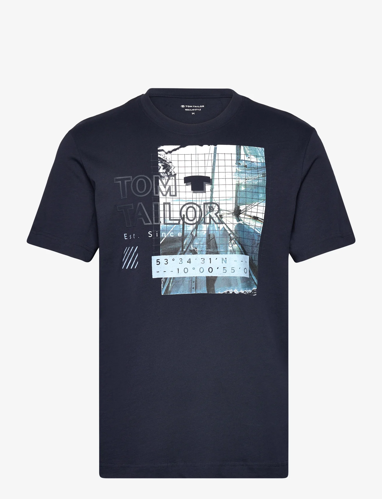 Tom Tailor - photoprint t-shirt - de laveste prisene - sky captain blue - 0