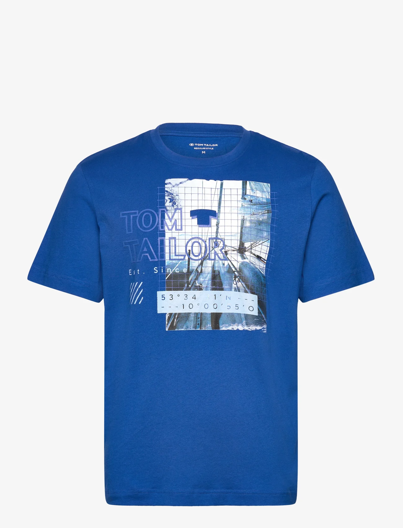 Tom Tailor - photoprint t-shirt - laveste priser - sure blue - 0