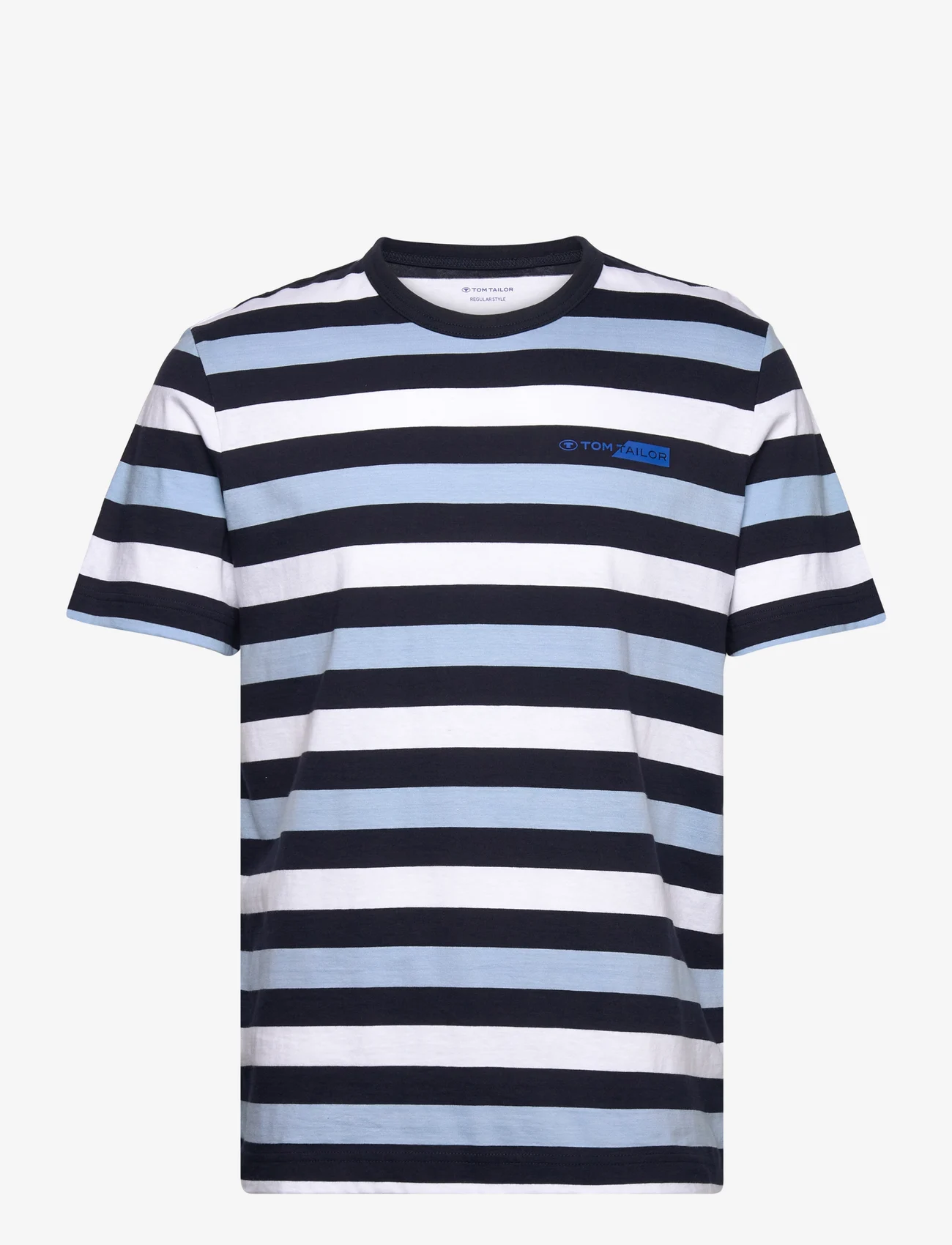 Tom Tailor - striped t-shirt - lägsta priserna - navy multi stripe - 0
