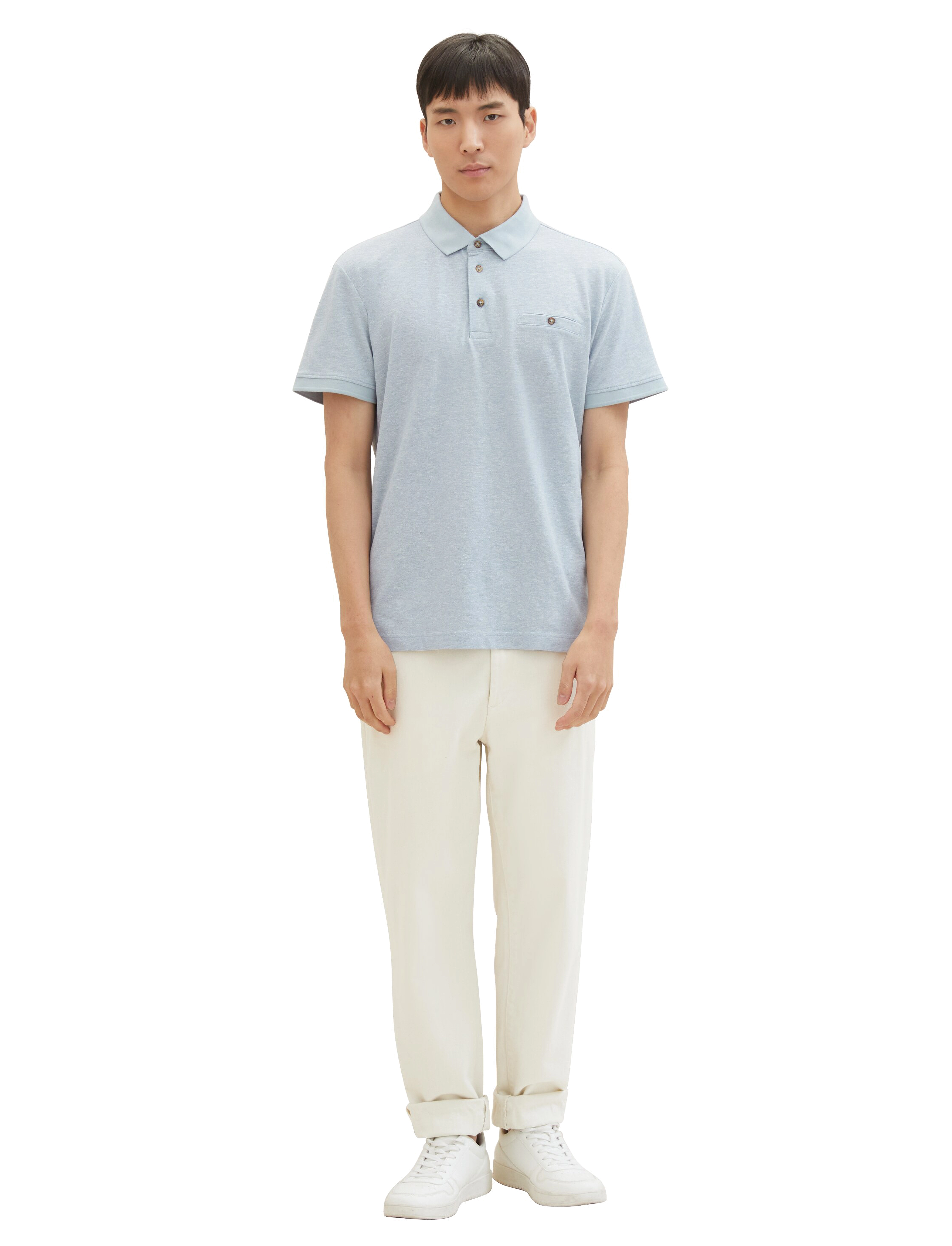Tom Tailor - grindle polo - foggy blue grindle structure - 2
