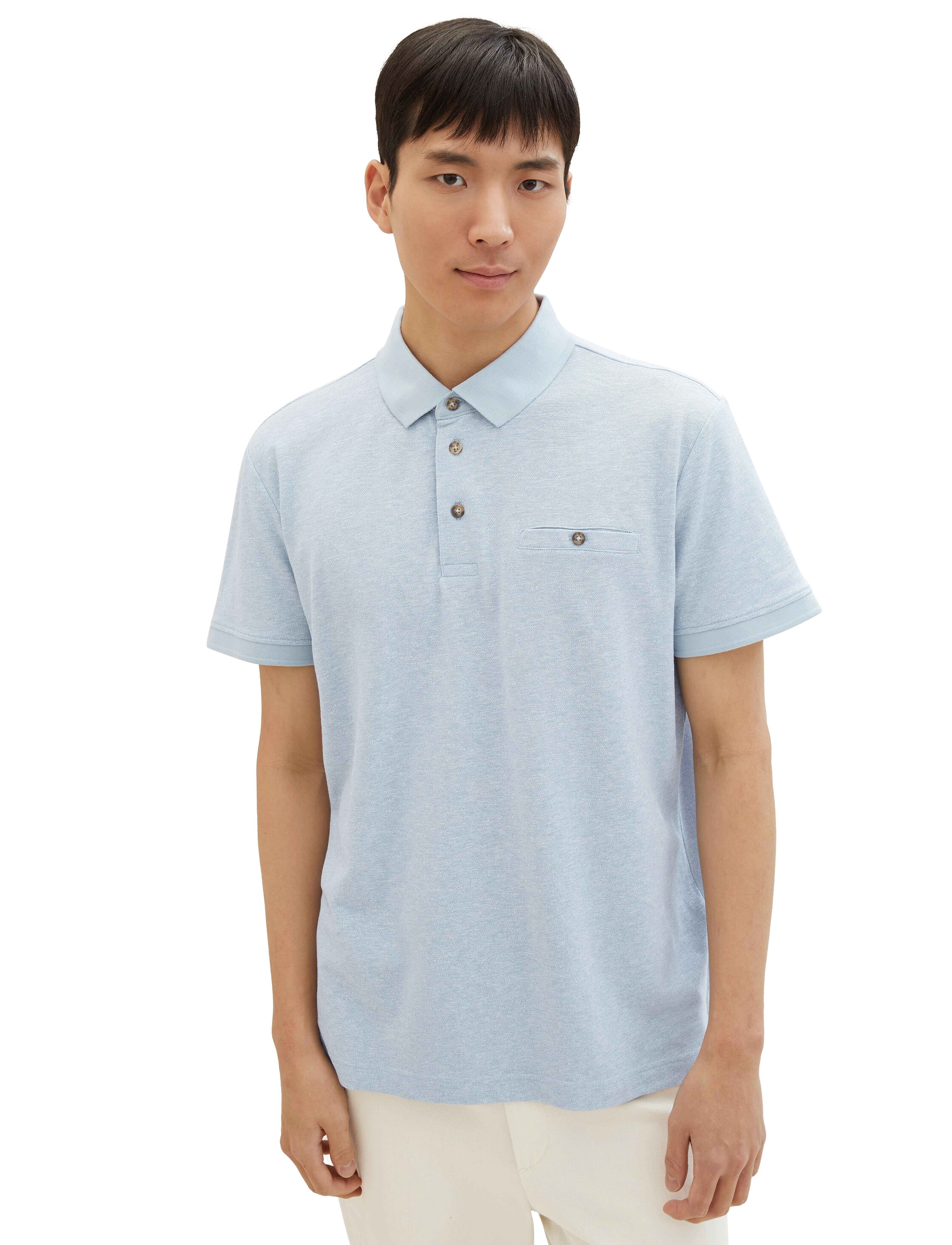 Tom Tailor - grindle polo - foggy blue grindle structure - 4