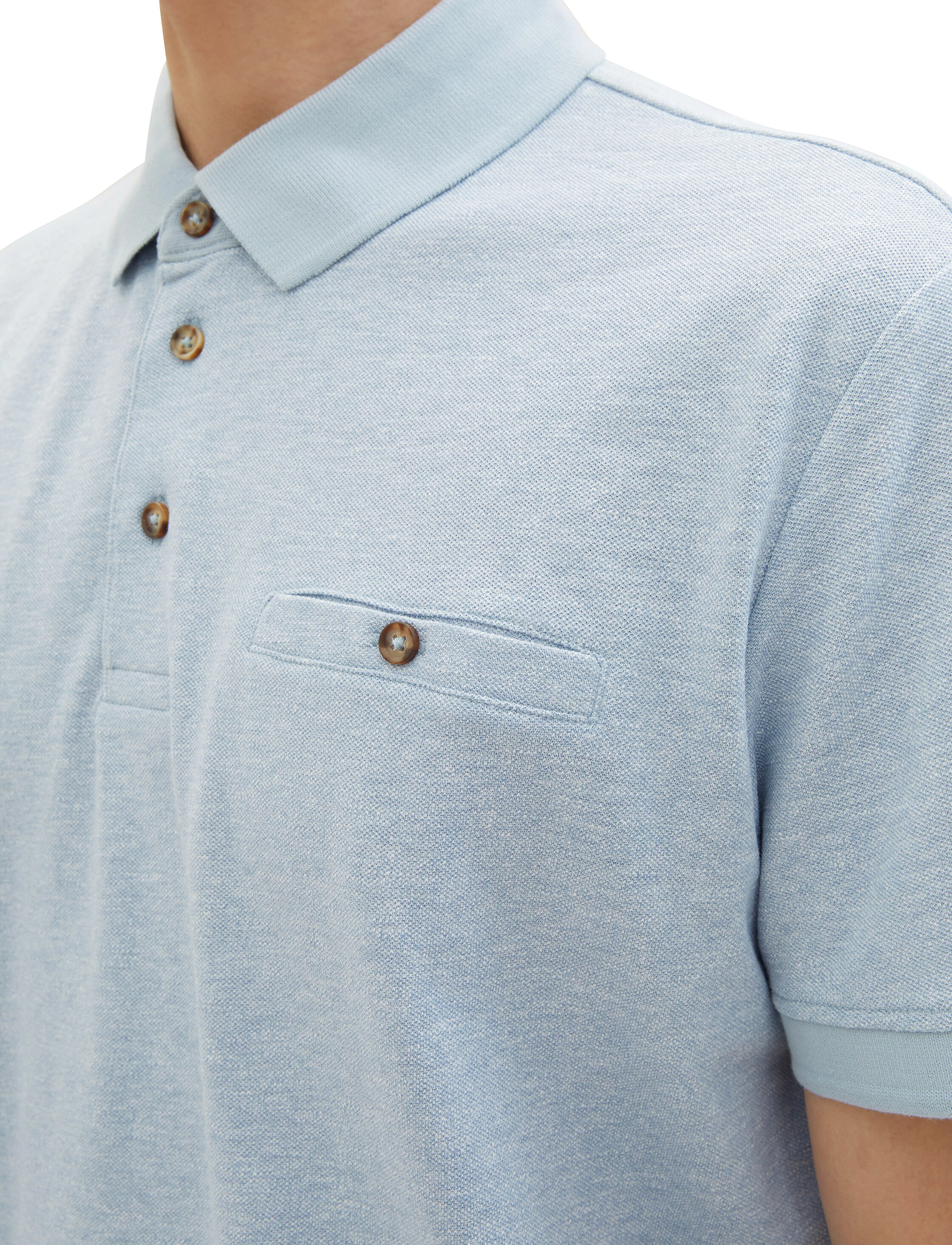 Tom Tailor - grindle polo - foggy blue grindle structure - 5