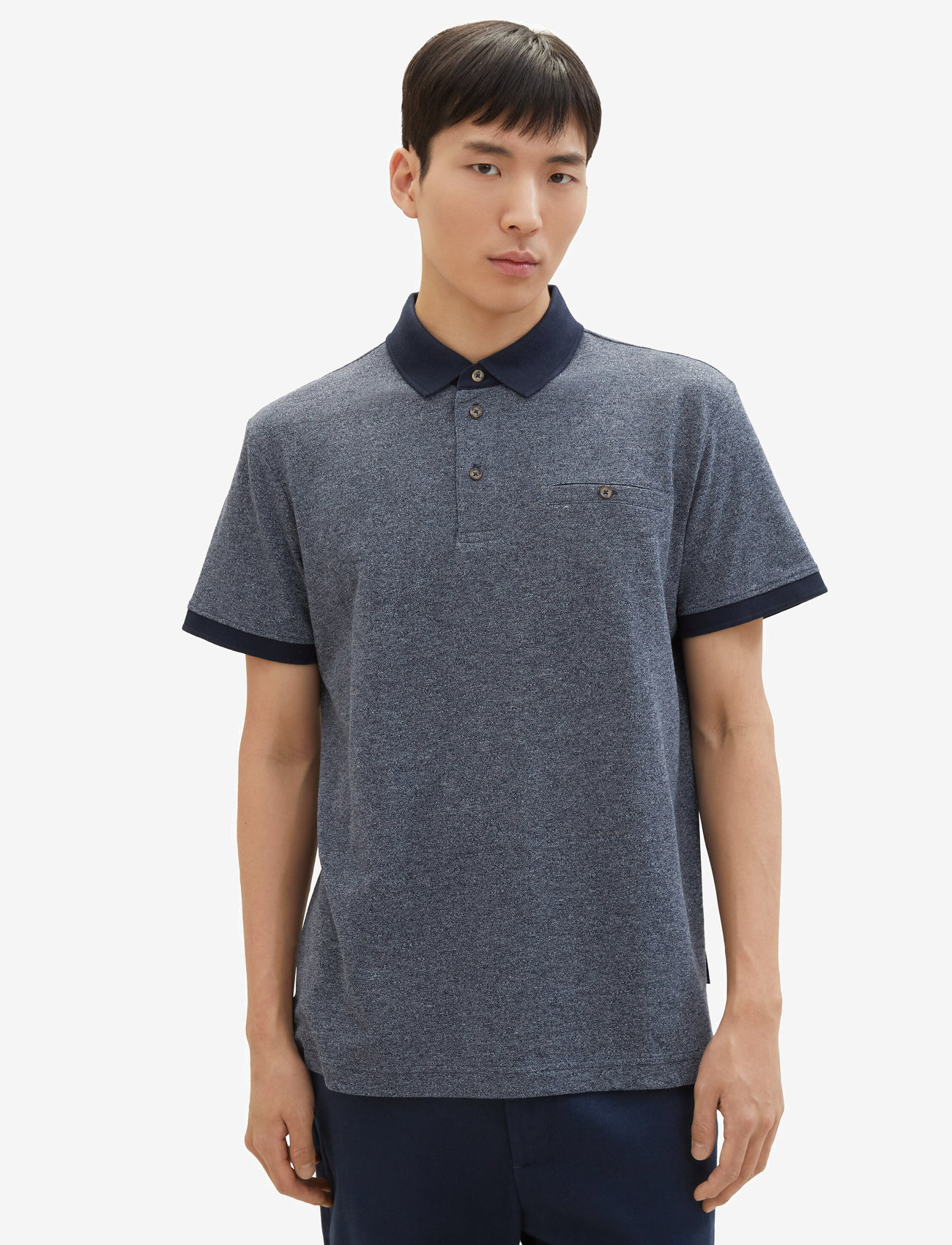 Tom Tailor - grindle polo - navy grindle structure - 4