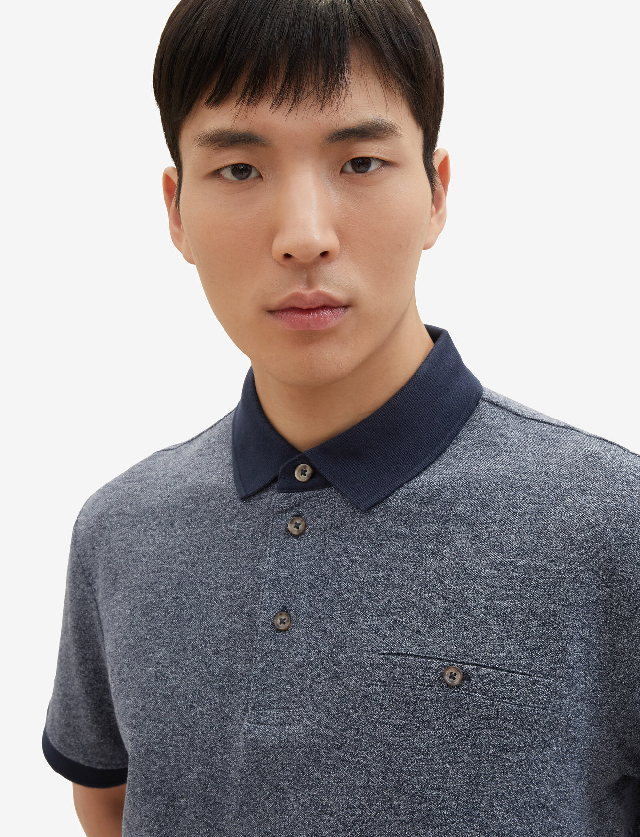 Tom Tailor - grindle polo - navy grindle structure - 5