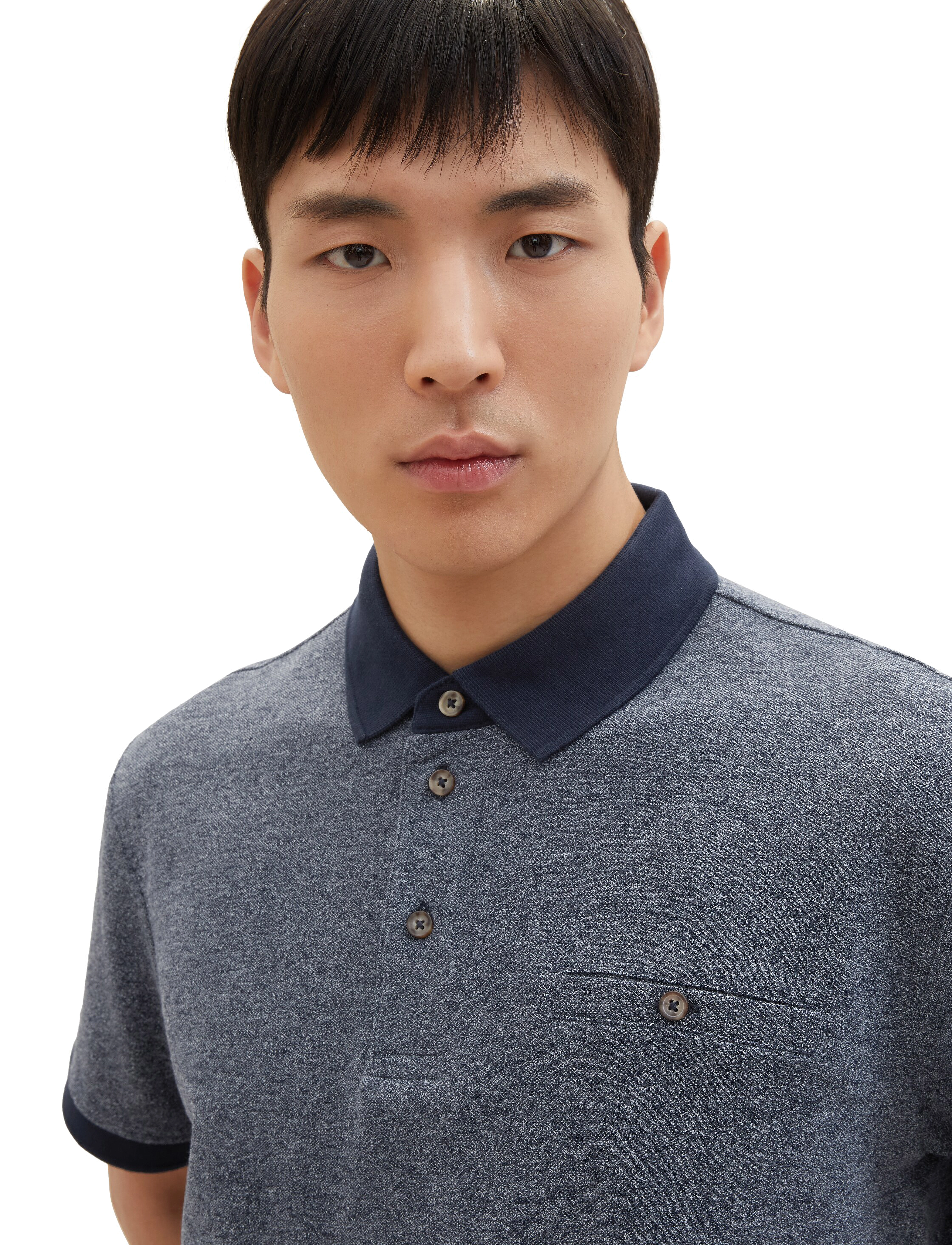 Tom Tailor - grindle polo - navy grindle structure - 5