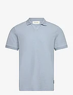 structured resort collar polo - FOGGY BLUE