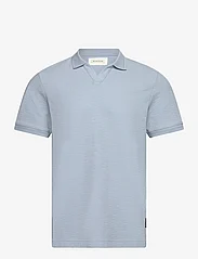Tom Tailor - structured resort collar polo - alhaisimmat hinnat - foggy blue - 0
