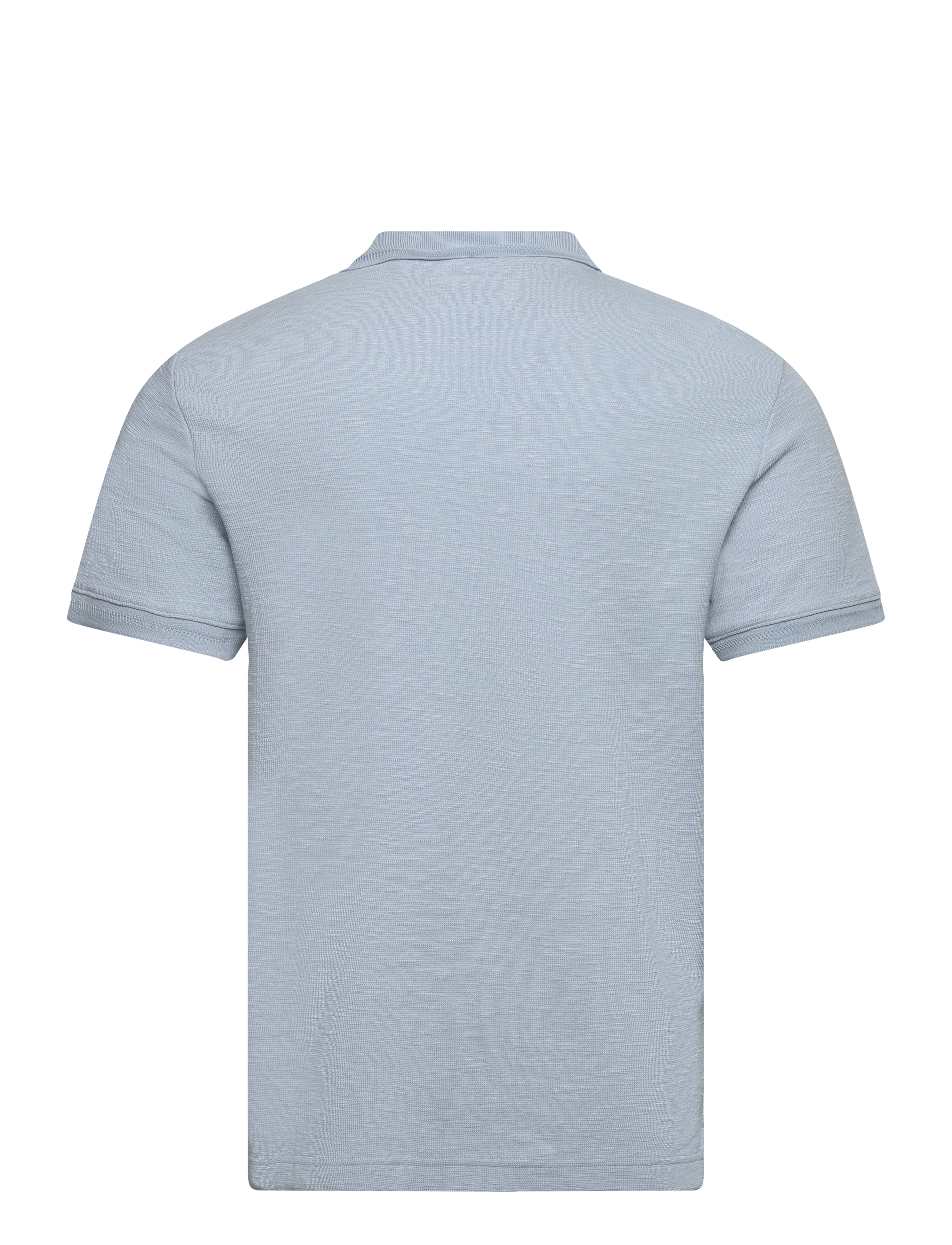 Tom Tailor - structured resort collar polo - foggy blue - 2
