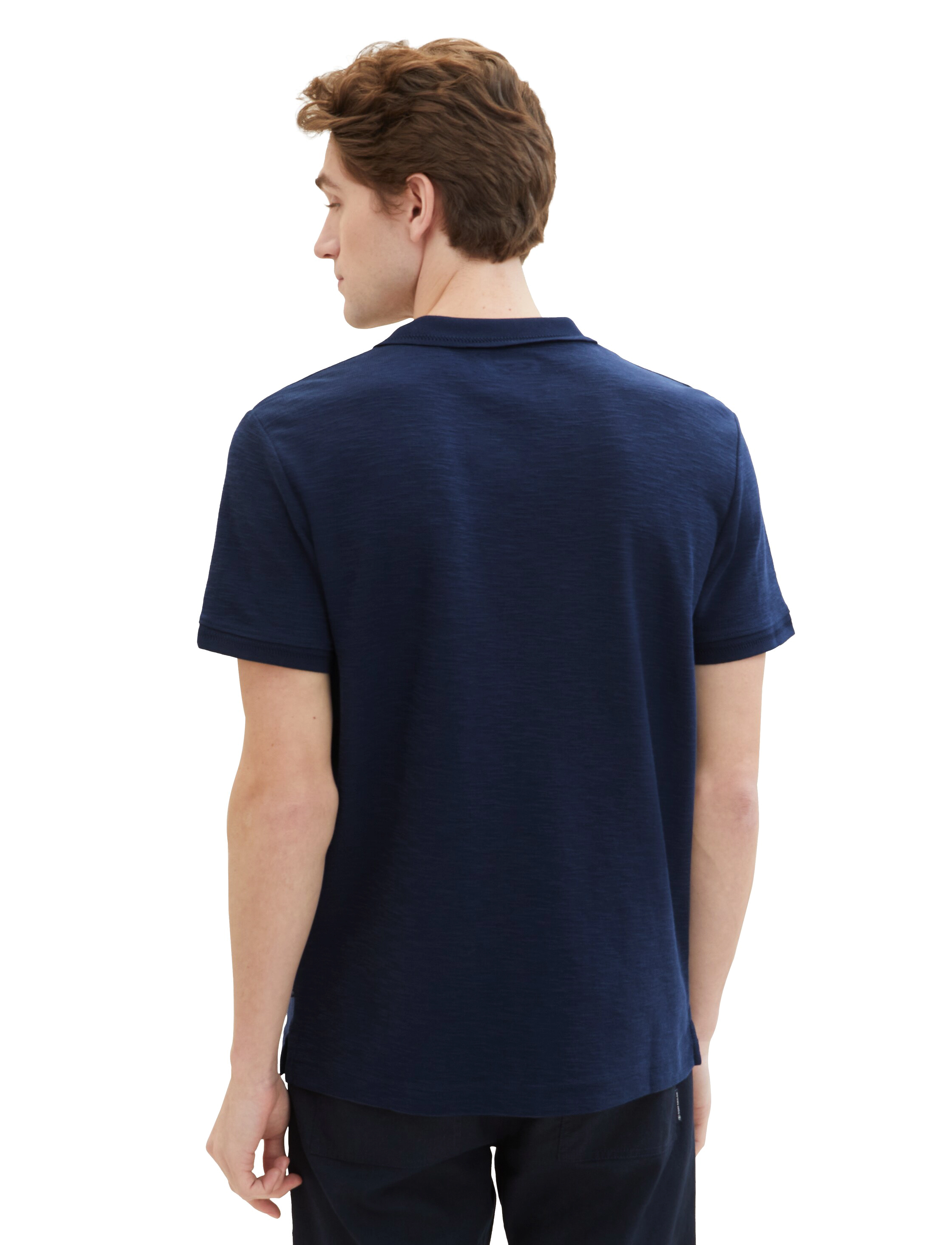 Tom Tailor - structured resort collar polo - sky captain blue - 3