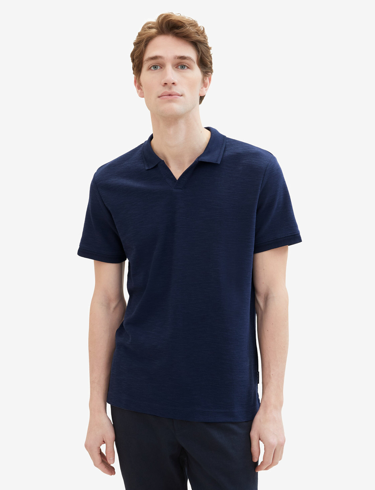 Tom Tailor - structured resort collar polo - sky captain blue - 5