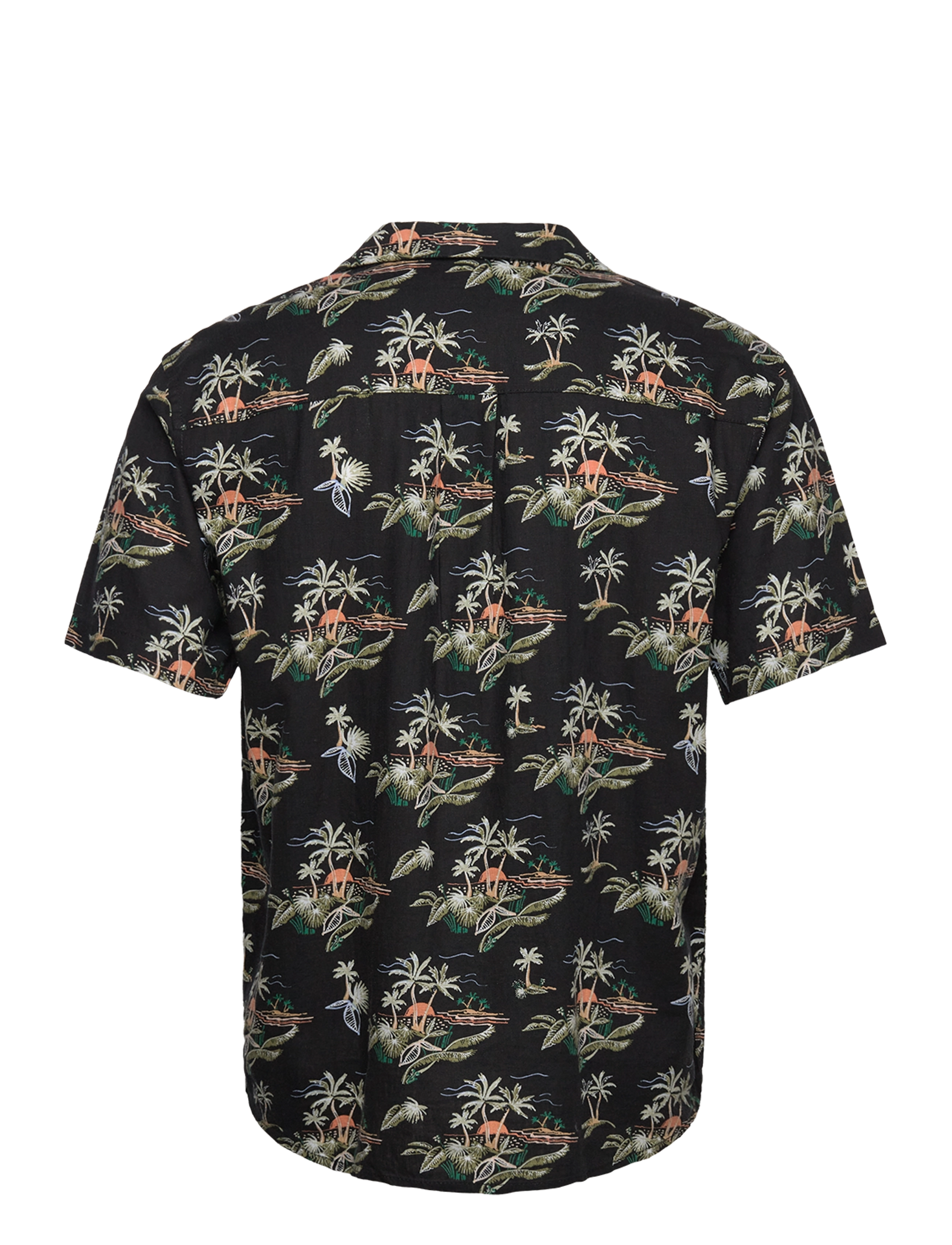 Tom Tailor - relaxed viscose linen shirt - black tropical print - 1