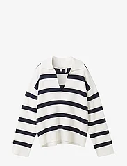 Tom Tailor - knit pullover striped - trøjer - offwhite navy stripe knit - 0