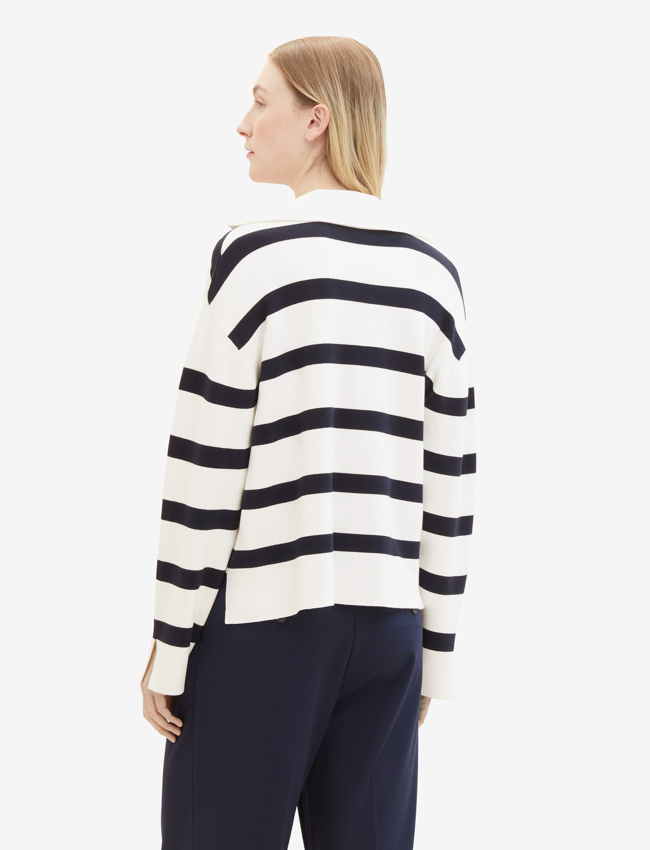 Tom Tailor - knit pullover striped - herbstliche kleidung - offwhite navy stripe knit - 2