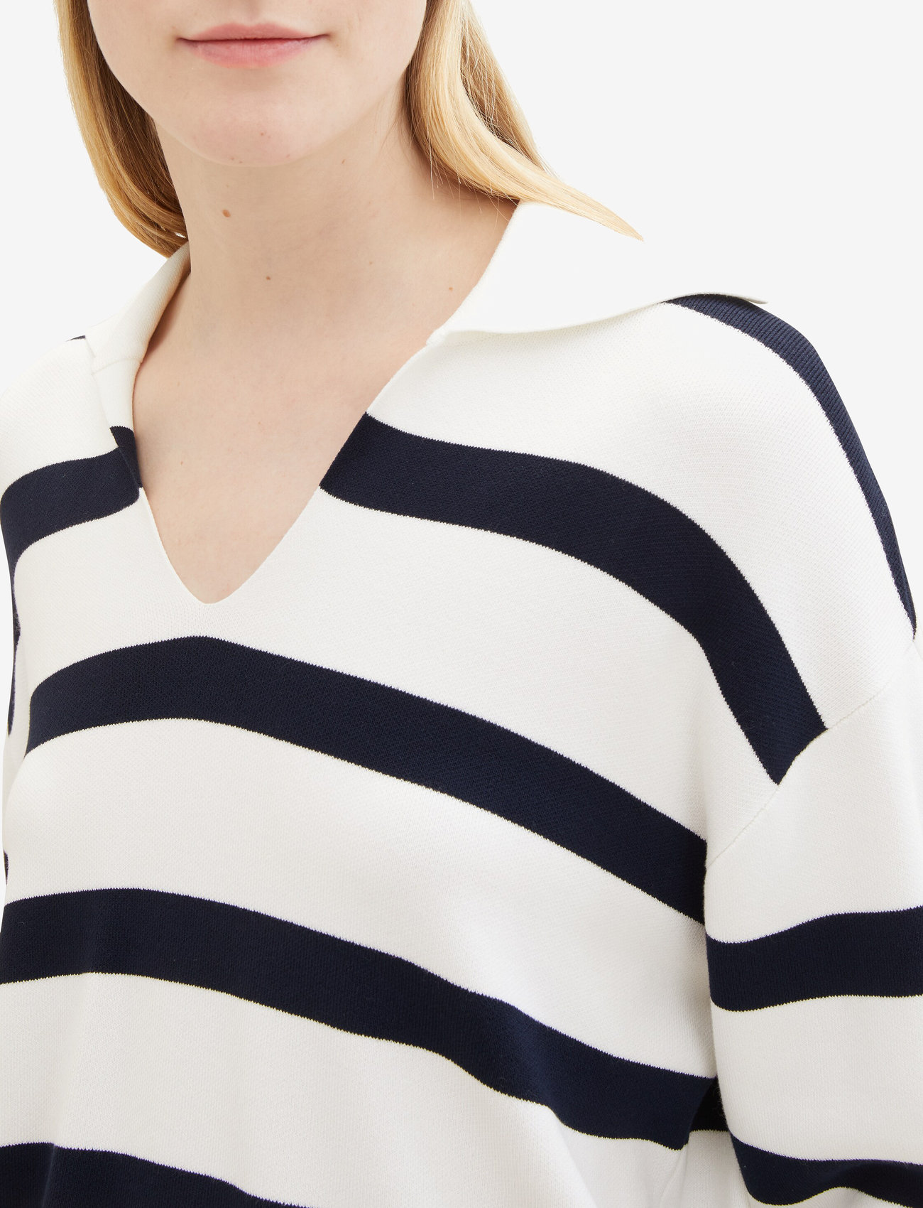 Tom Tailor - knit pullover striped - herbstliche kleidung - offwhite navy stripe knit - 5