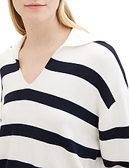 Tom Tailor - knit pullover striped - tröjor - offwhite navy stripe knit - 5