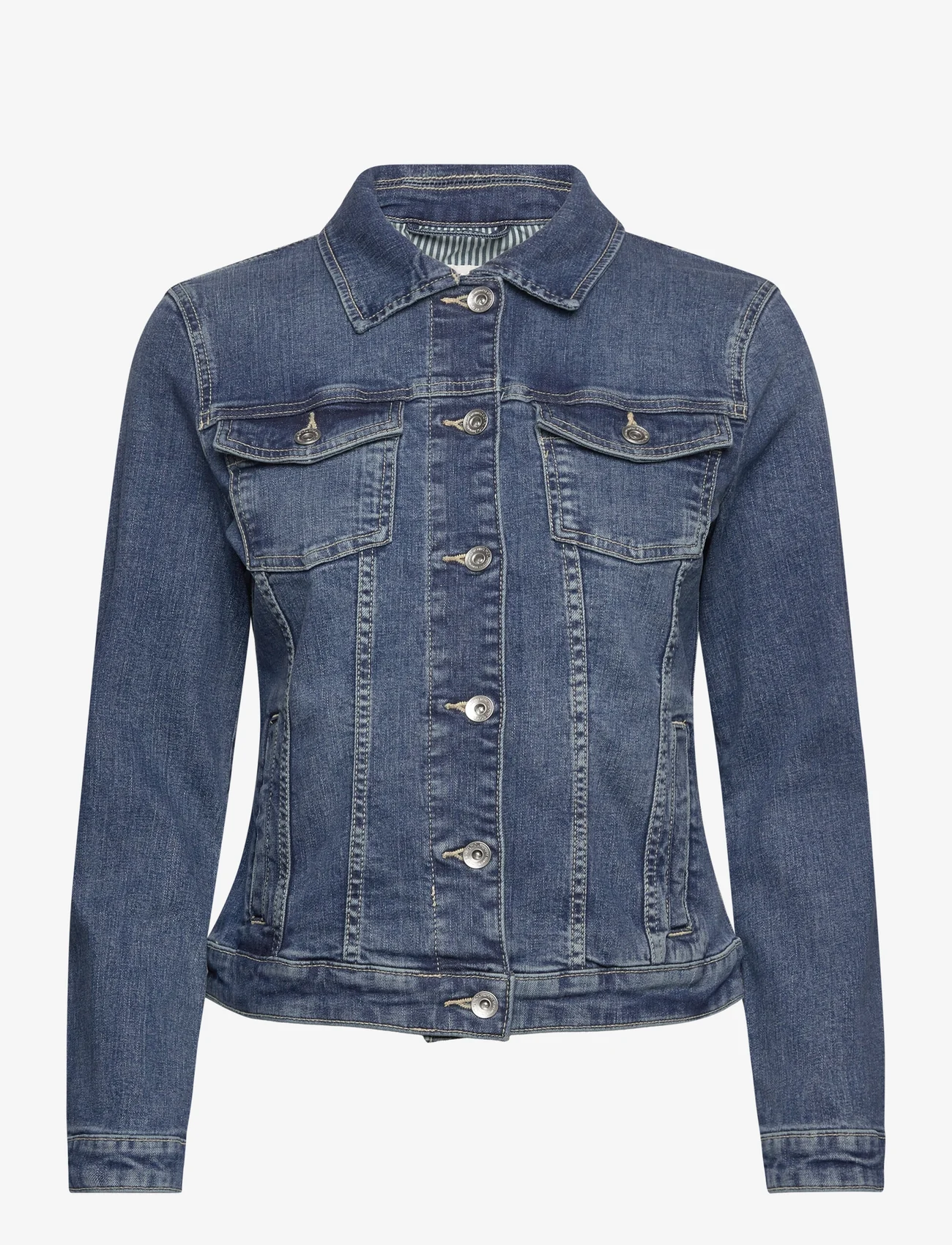 Tom Tailor - authentic denim jacket - jeansjakker - used dark stone blue denim - 1