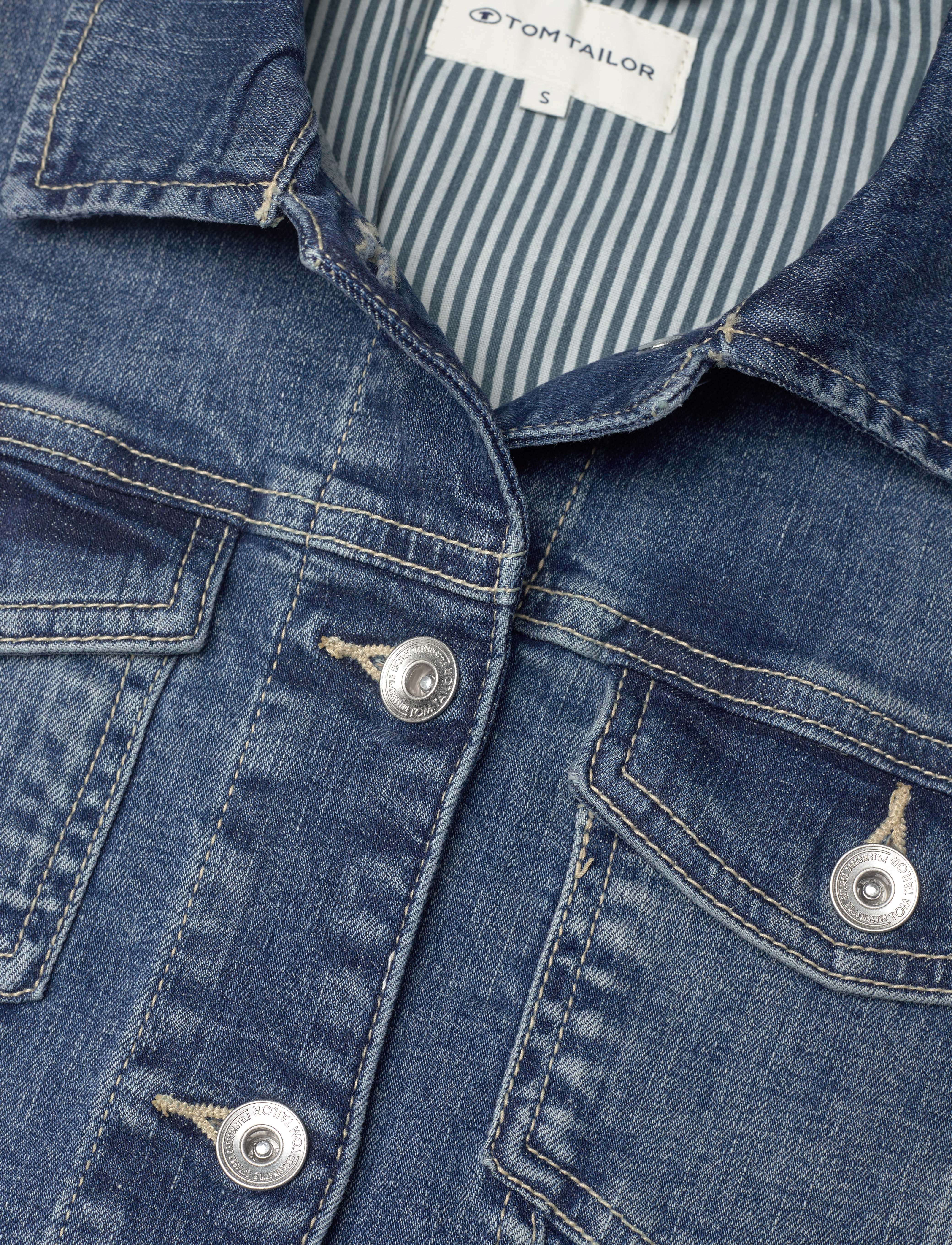 Tom Tailor - authentic denim jacket - used dark stone blue denim - 3