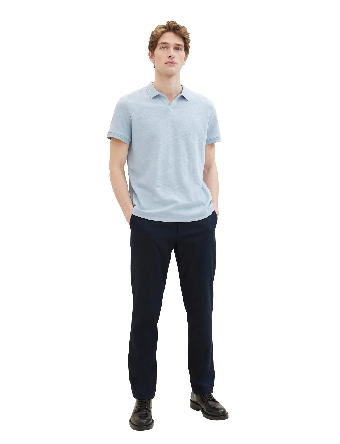 Tom Tailor - regular cotton linen pants - linen trousers - sky captain blue - 0