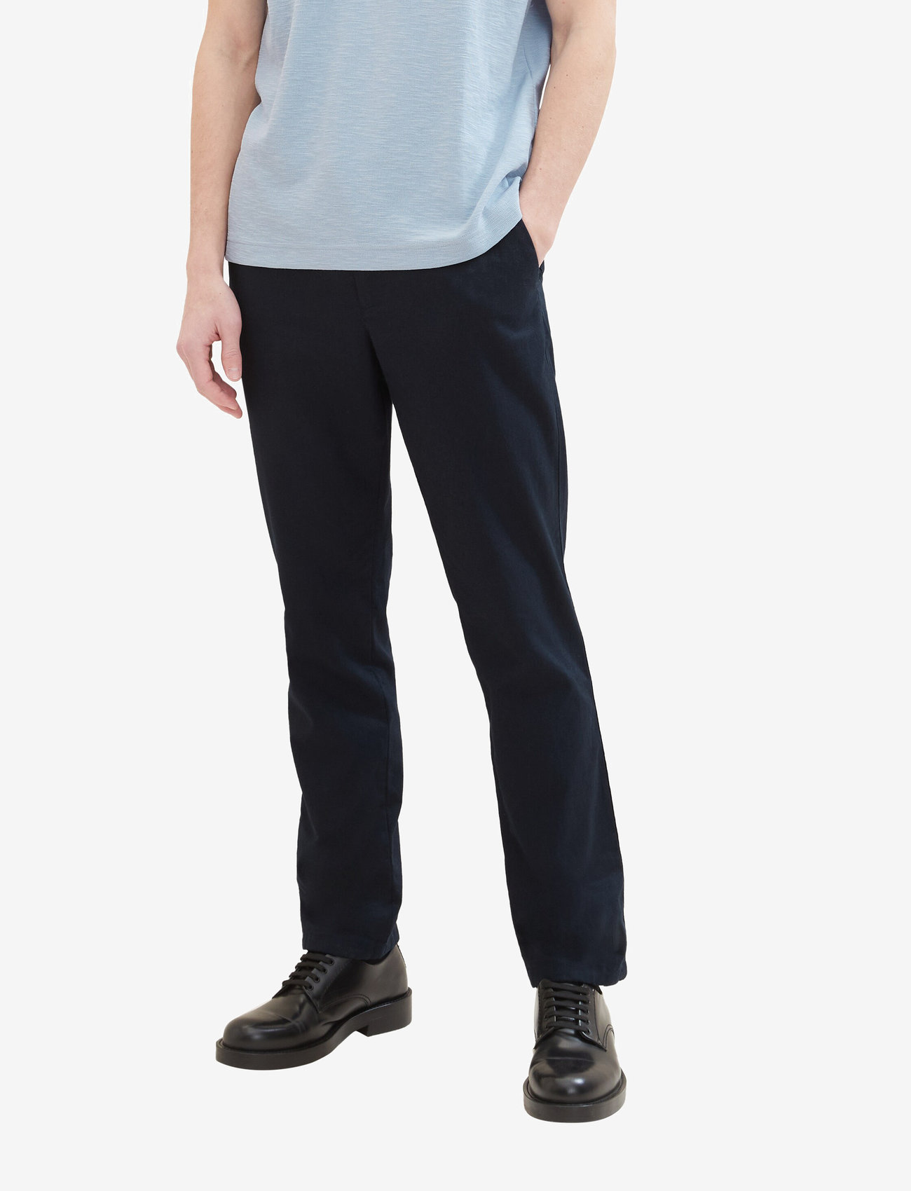 Tom Tailor - regular cotton linen pants - sky captain blue - 5
