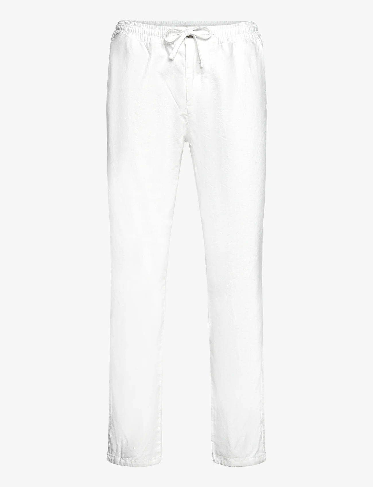 Tom Tailor - regular cotton linen pants - linbukser - white - 0