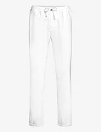 regular cotton linen pants - WHITE