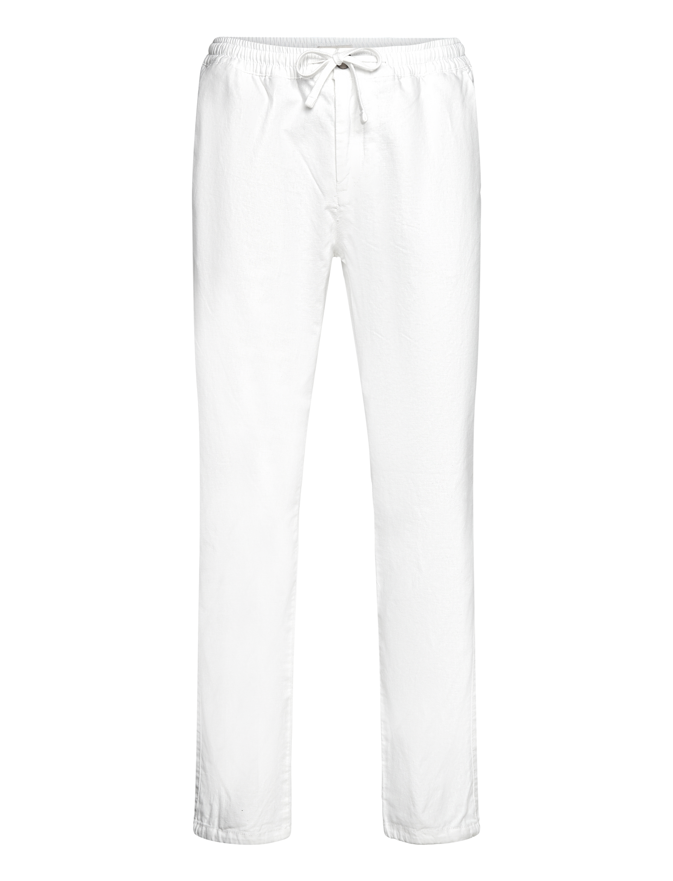 regular cotton linen pants - WHITE