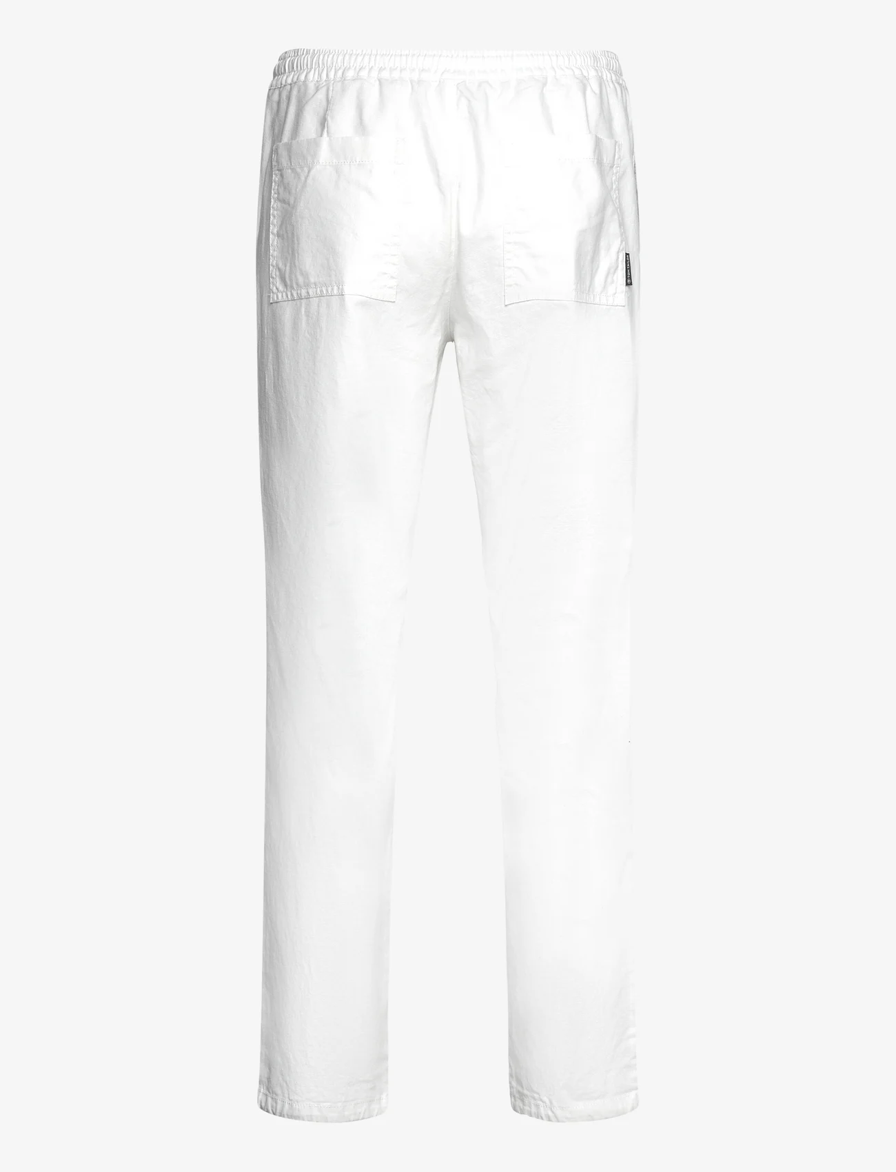 Tom Tailor - regular cotton linen pants - hørbukser - white - 1