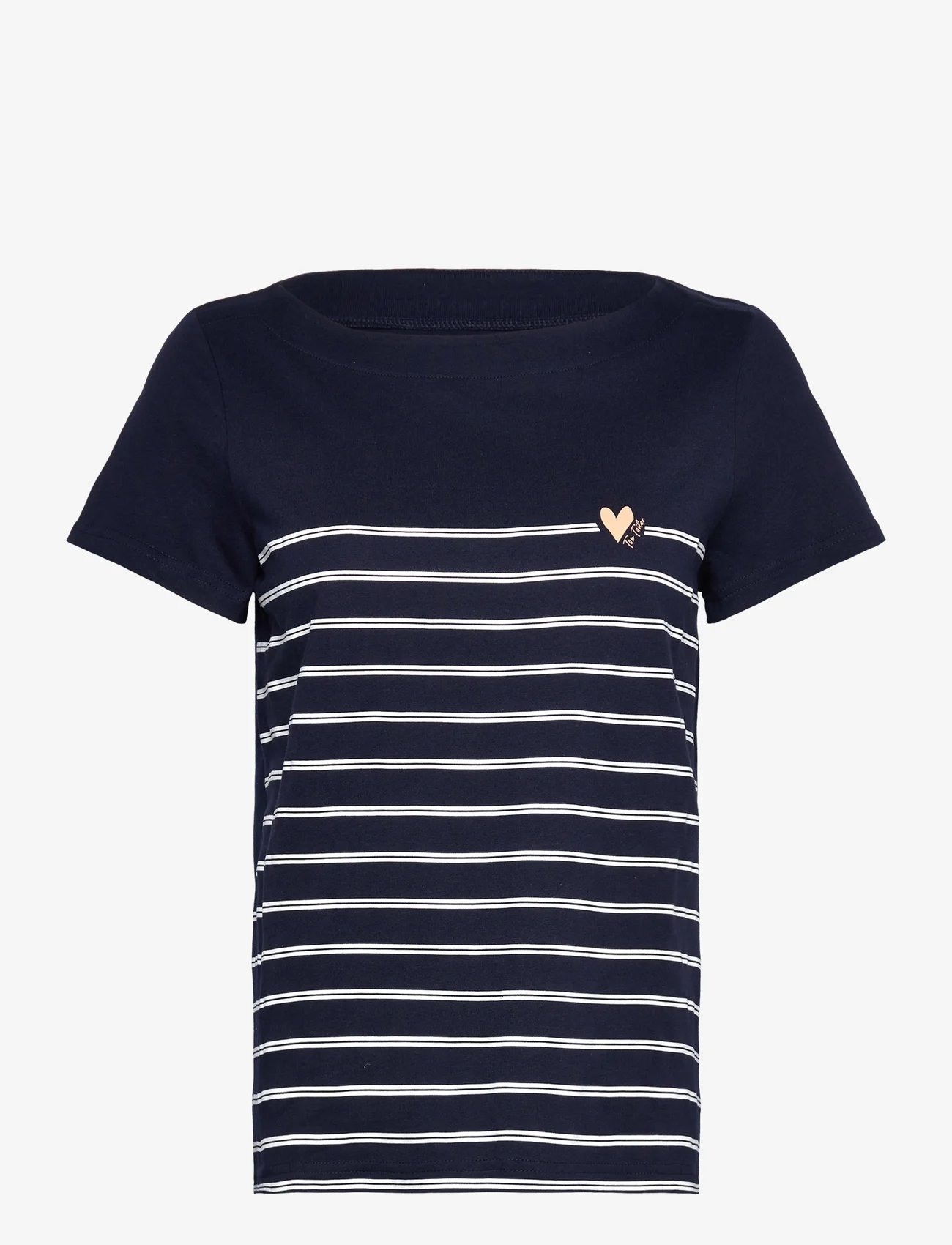 Tom Tailor - T-shirt boat neck stripe - lägsta priserna - sky captain blue - 0