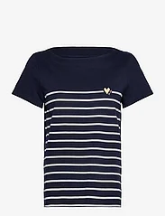Tom Tailor - T-shirt boat neck stripe - lägsta priserna - sky captain blue - 0