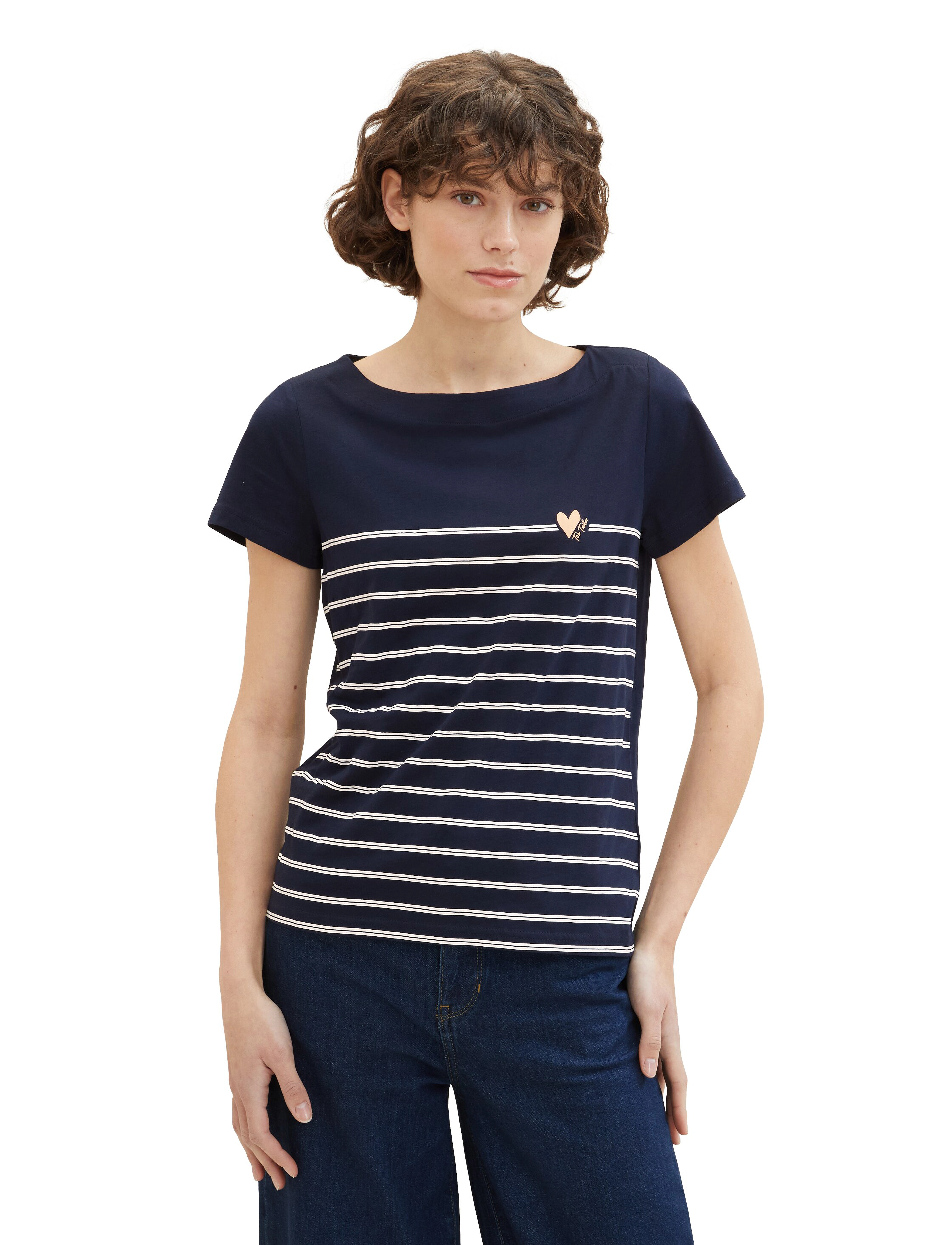 Tom Tailor - T-shirt boat neck stripe - sky captain blue - 2