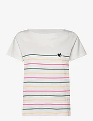 Tom Tailor - T-shirt boat neck stripe - mažiausios kainos - whisper white - 0