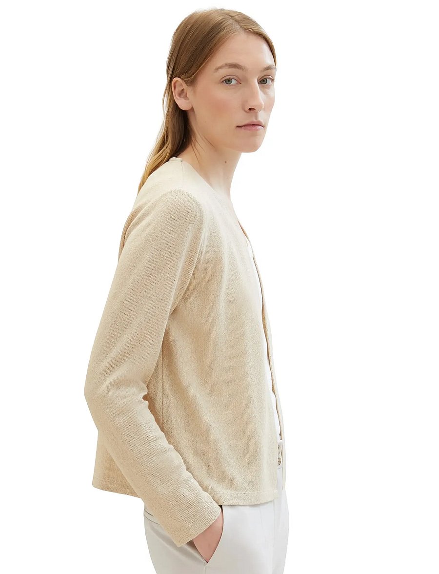 Tom Tailor - T-shirt cardigan - koftor - sandy beige melange - 0