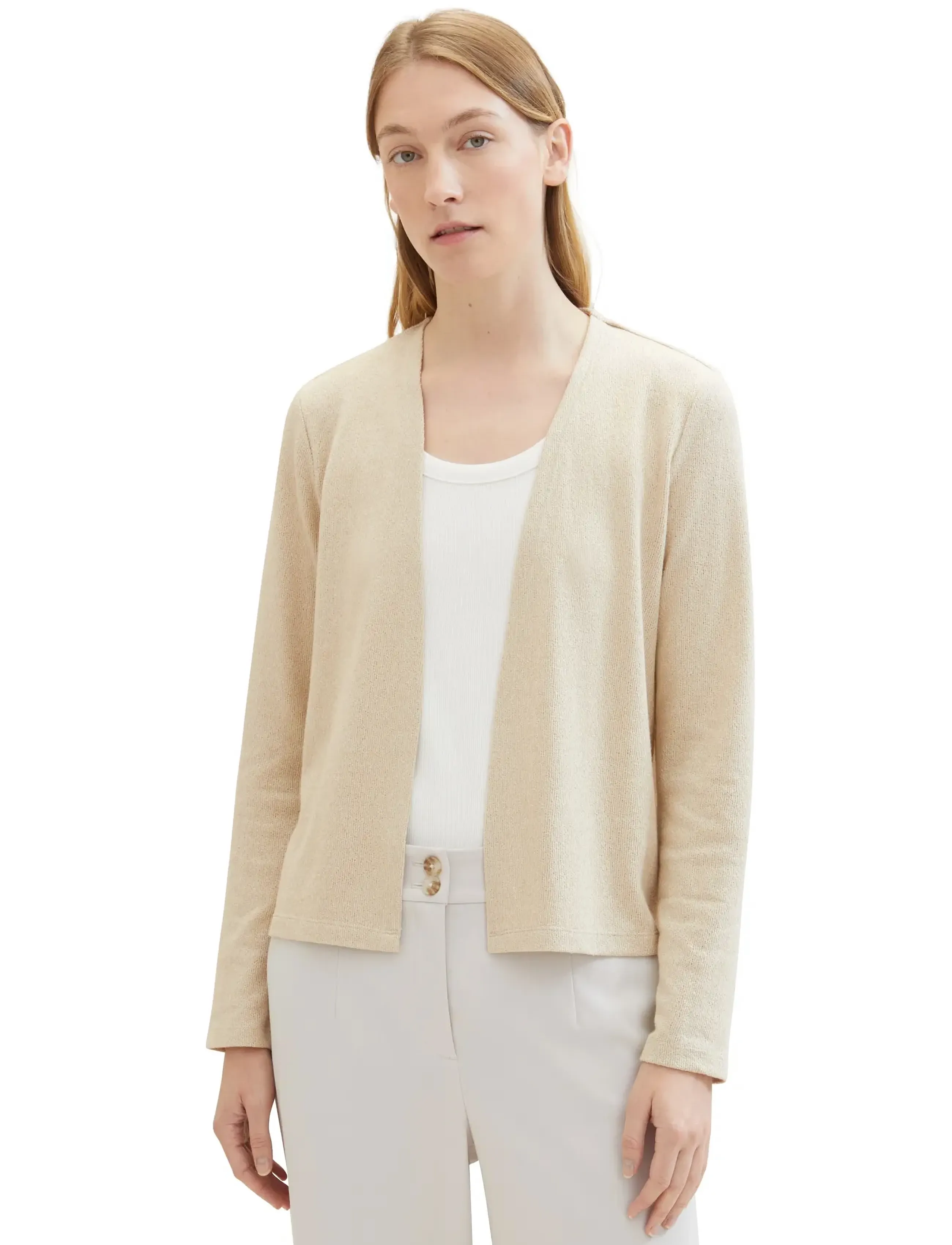 Tom Tailor - T-shirt cardigan - koftor - sandy beige melange - 3