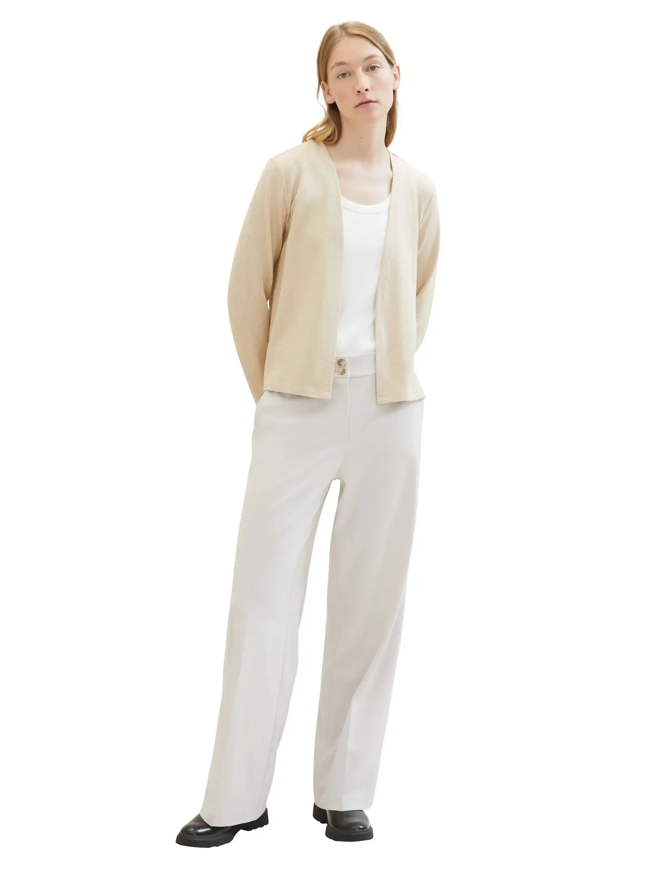 Tom Tailor - T-shirt cardigan - koftor - sandy beige melange - 4