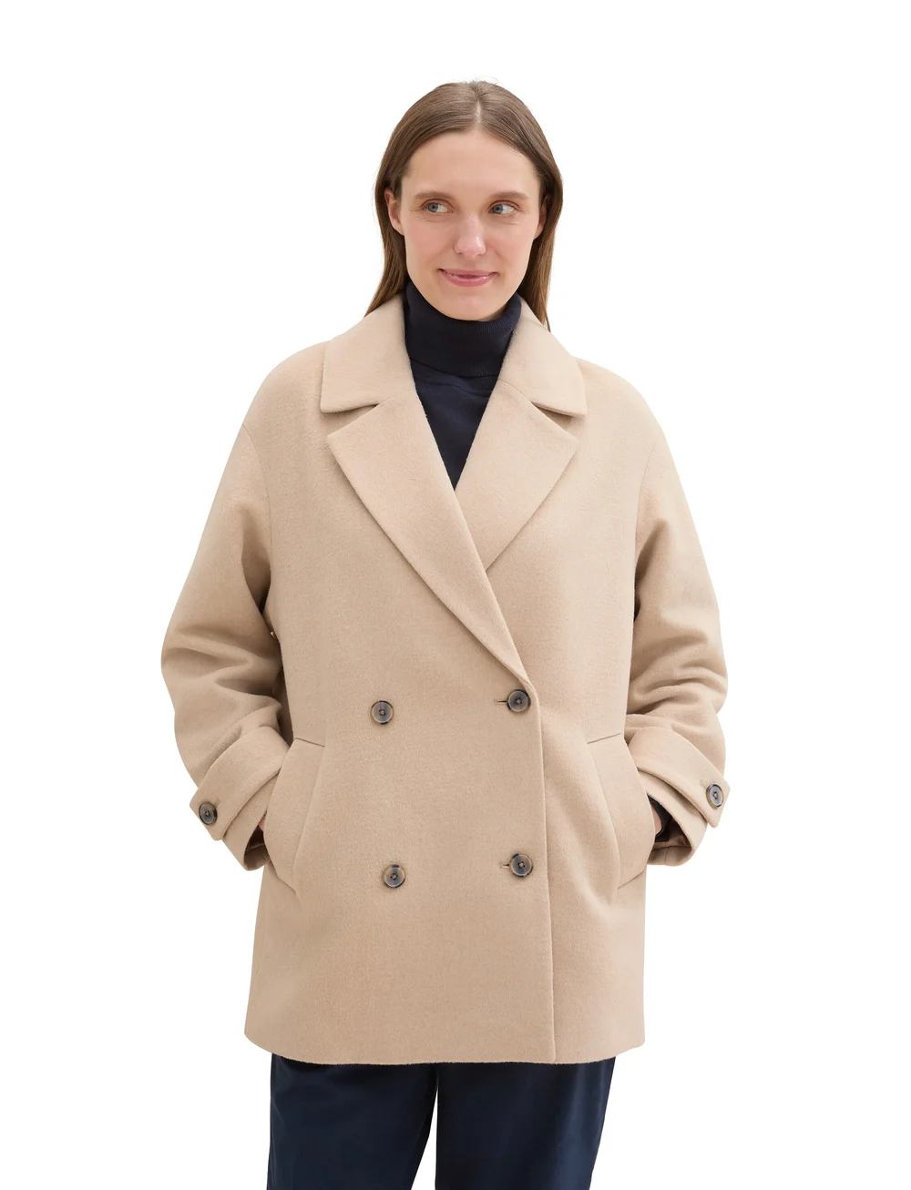 Tom Tailor - short coat - kåper - soft ivory melange - 0