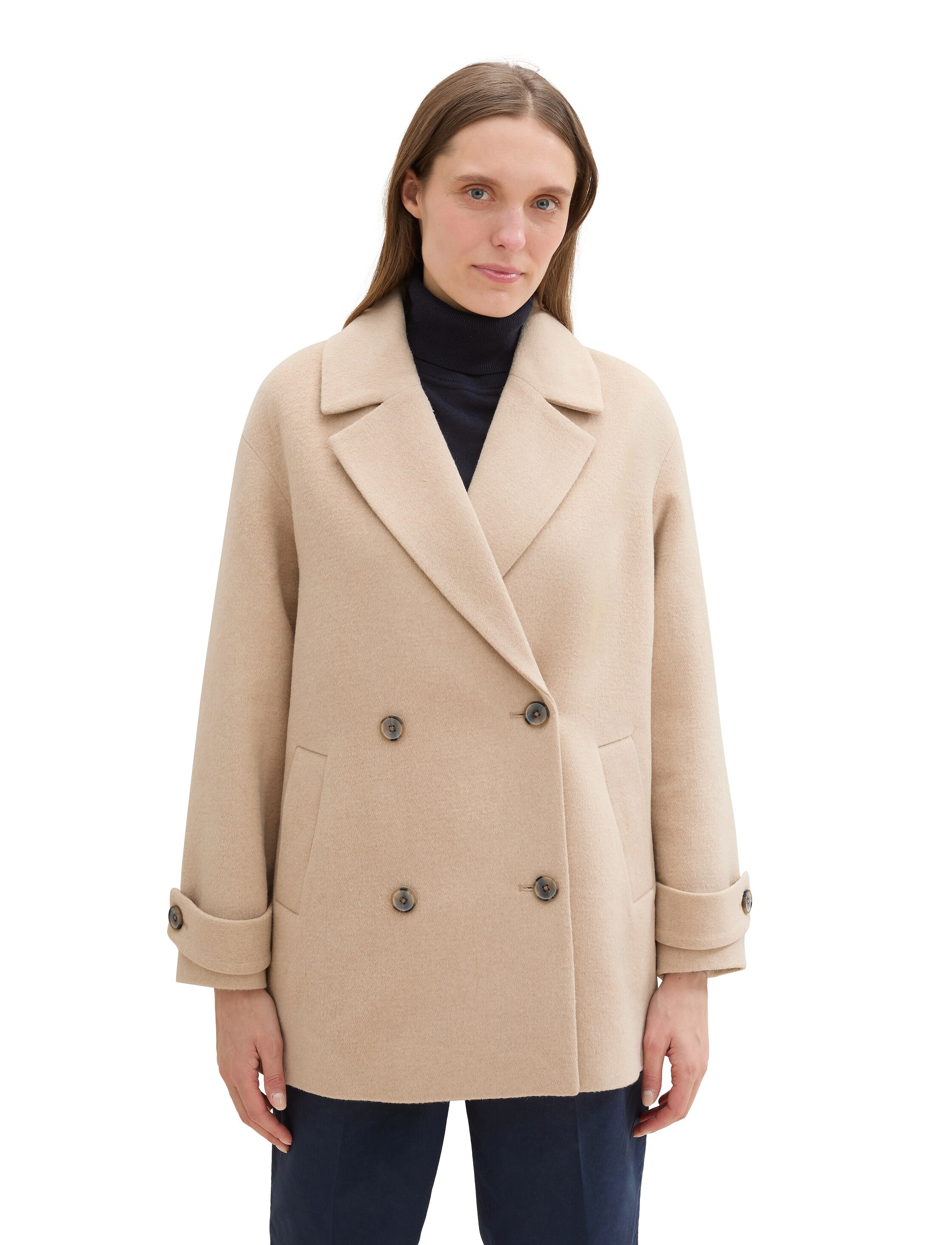 Tom Tailor - short coat - wollmäntel - soft ivory melange - 3