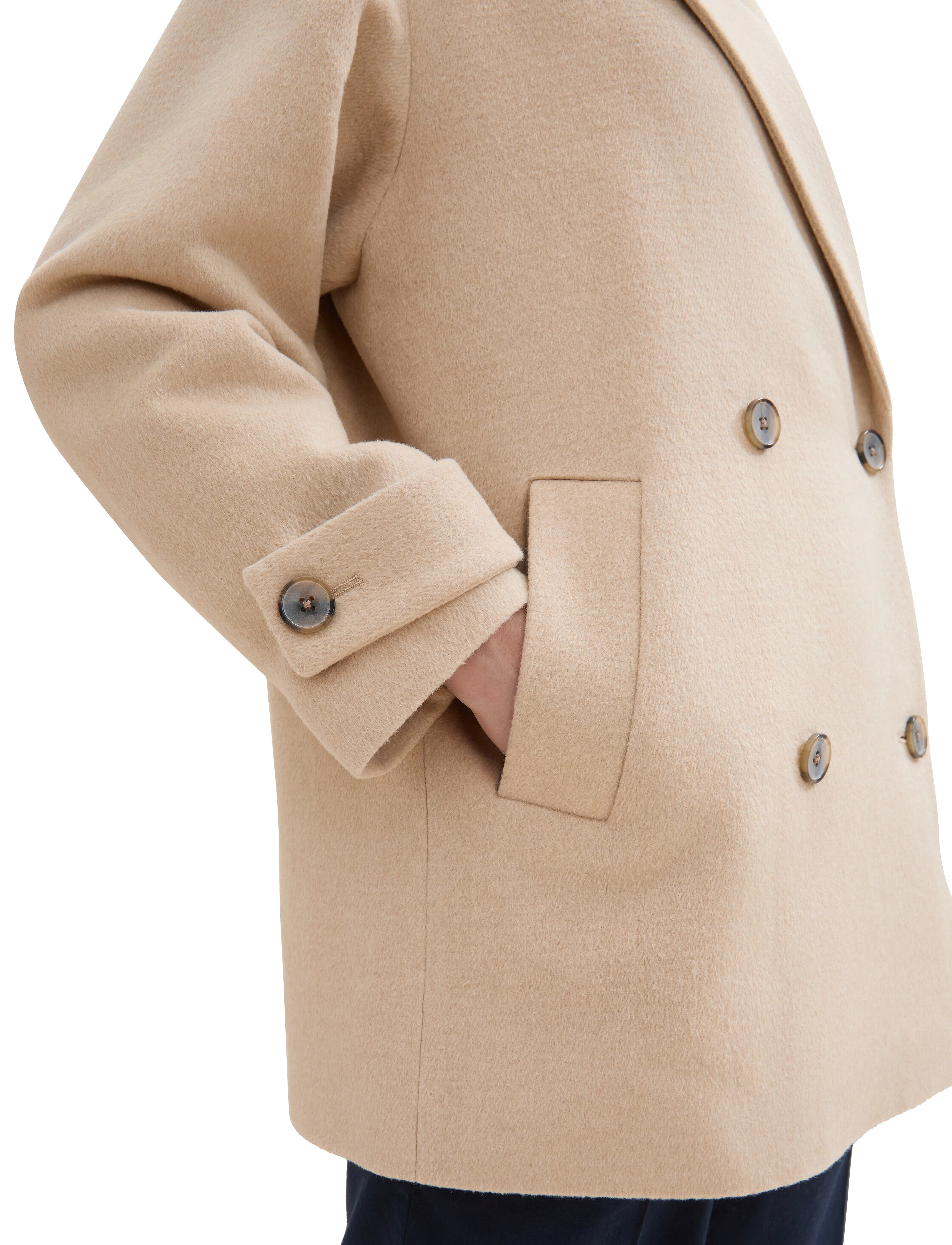 Tom Tailor - short coat - wollmäntel - soft ivory melange - 4