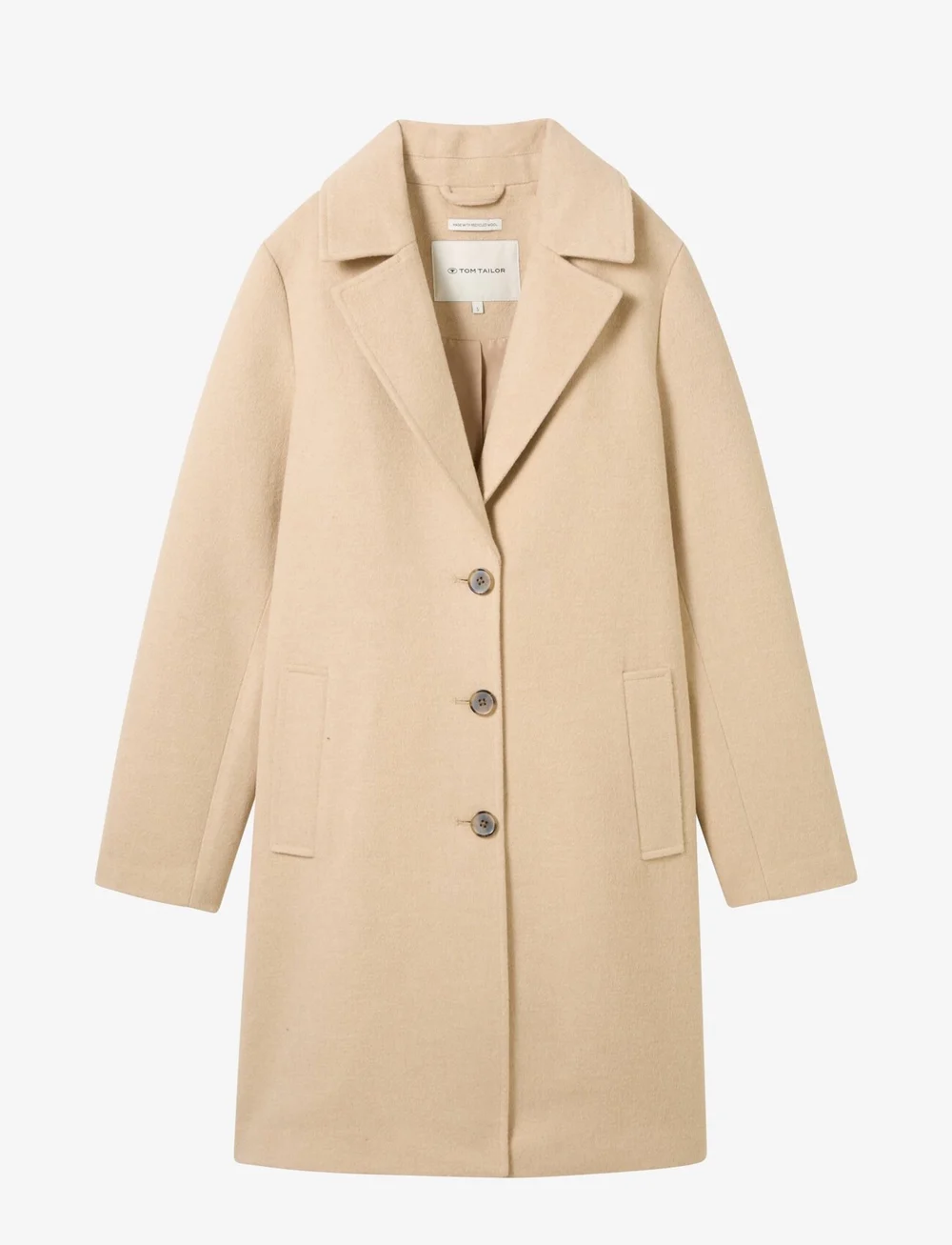 Tom Tailor - long coat - kappor - soft ivory melange - 1