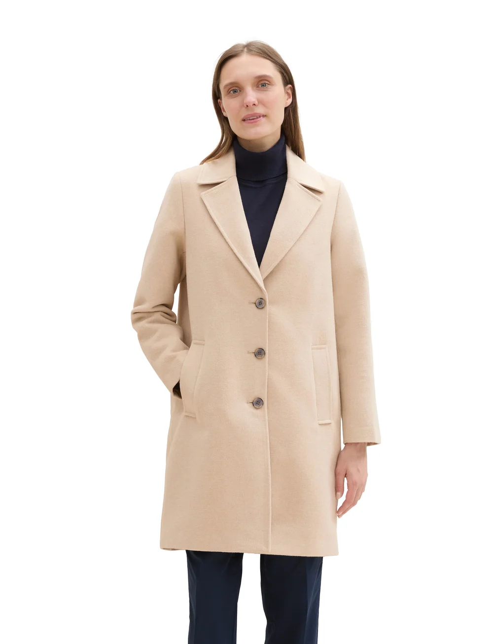 Tom Tailor - long coat - kappor - soft ivory melange - 3